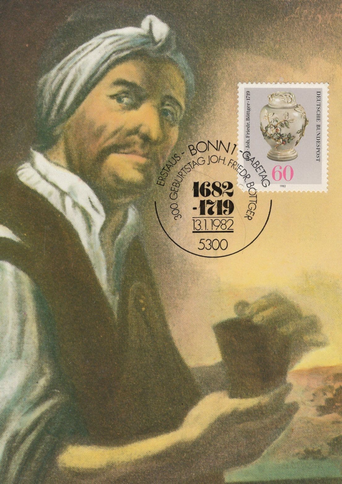 Johann Friedrich Bottger German Alchemist Rare Alchemy FDC Postcard