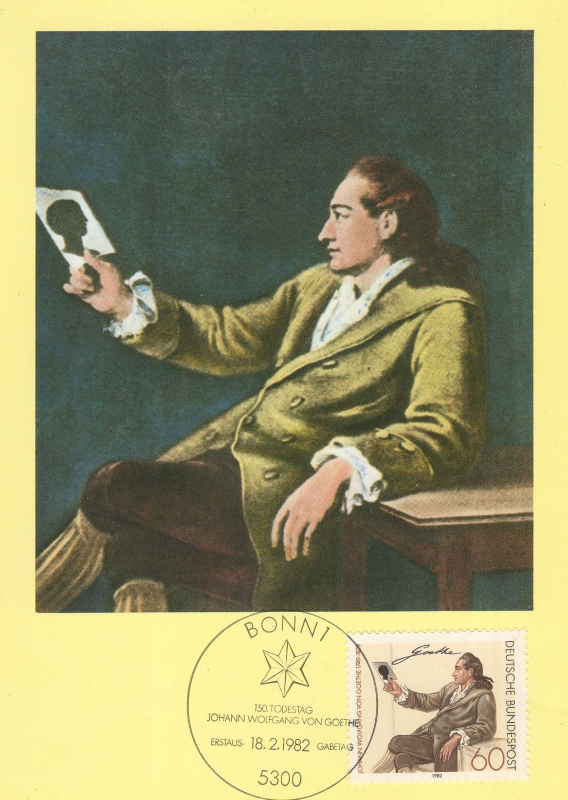 Johann Von Goethe German Scientist Book Author Rare Postcard FDC