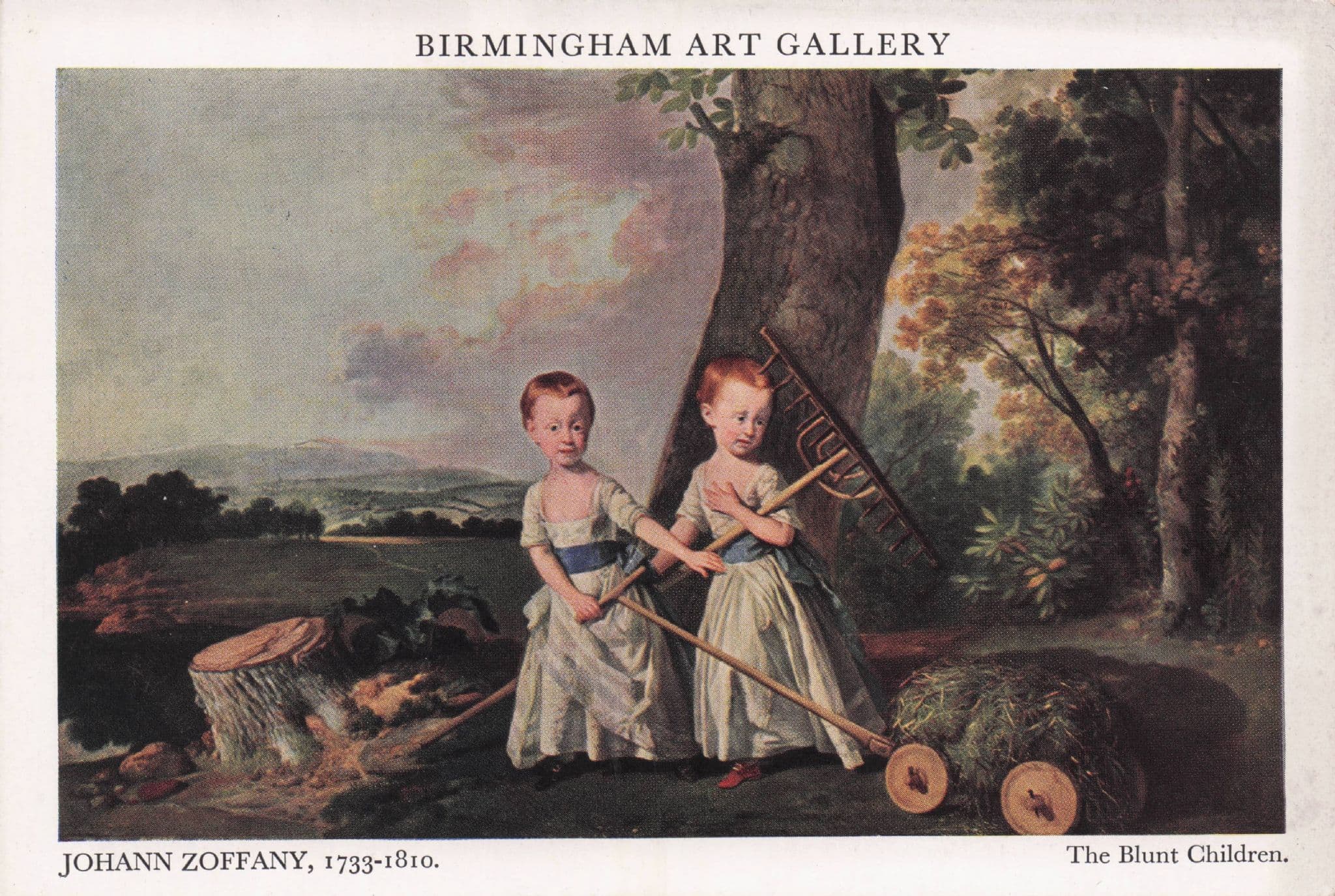 Johann Zoffany The Blunt Children Vintage Painting Postcard