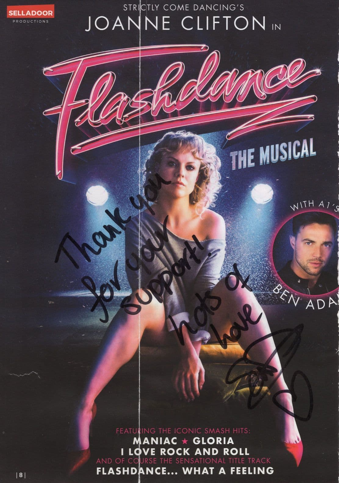Johanne Clifton Flashdance Ballroom Dancing Folded Hand Signed