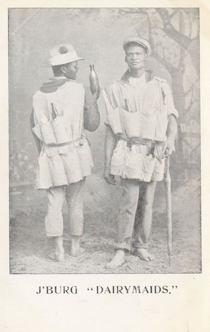 Johannesburg Dairy Maids Transvestites Old South Africa Postcard