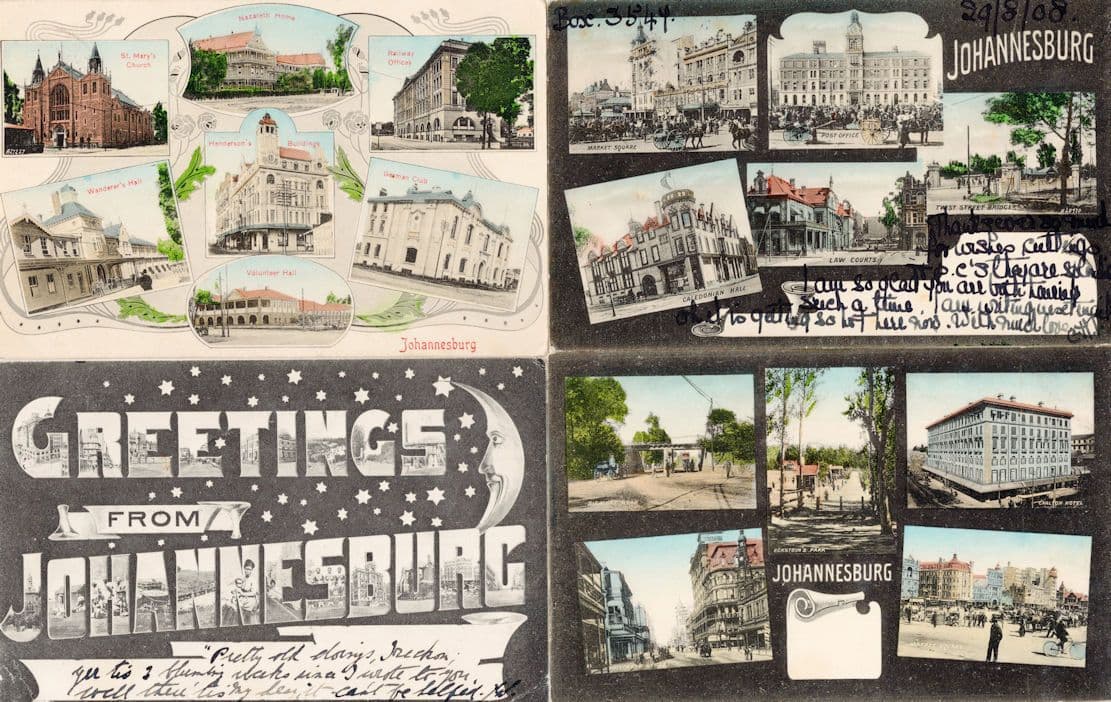 Johannesburg South Africa 4x Old Big Letter Greeting Postcard s