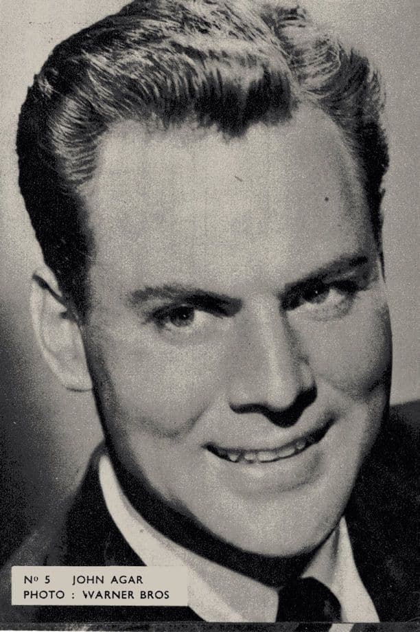 John Agar Belgium 1950s Postcard Size Film Actor Card