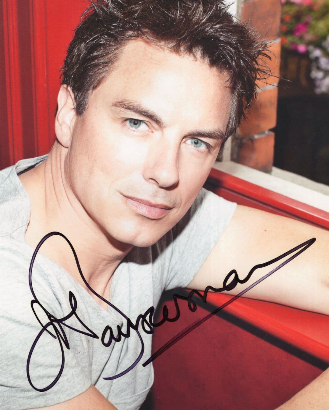 John Barrowman Captain Jack in Dr Who Torchwood 10x8 Hand Signed Photo