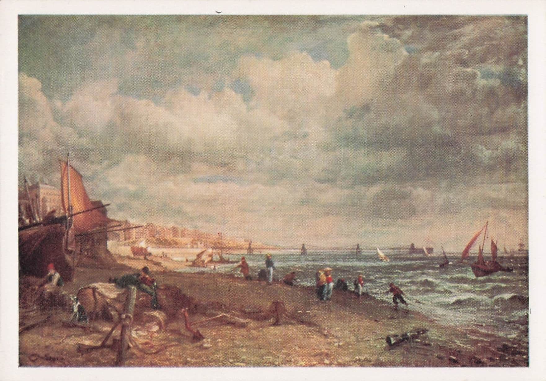 John Constable Chain Pier Brighton Tate Gallery Painting Postcard