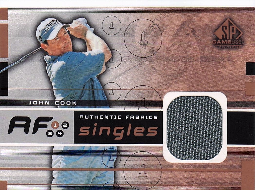 John Cook Authentic Fabrics Singles 2003 Golf Upper Deck Worn Shirt Card