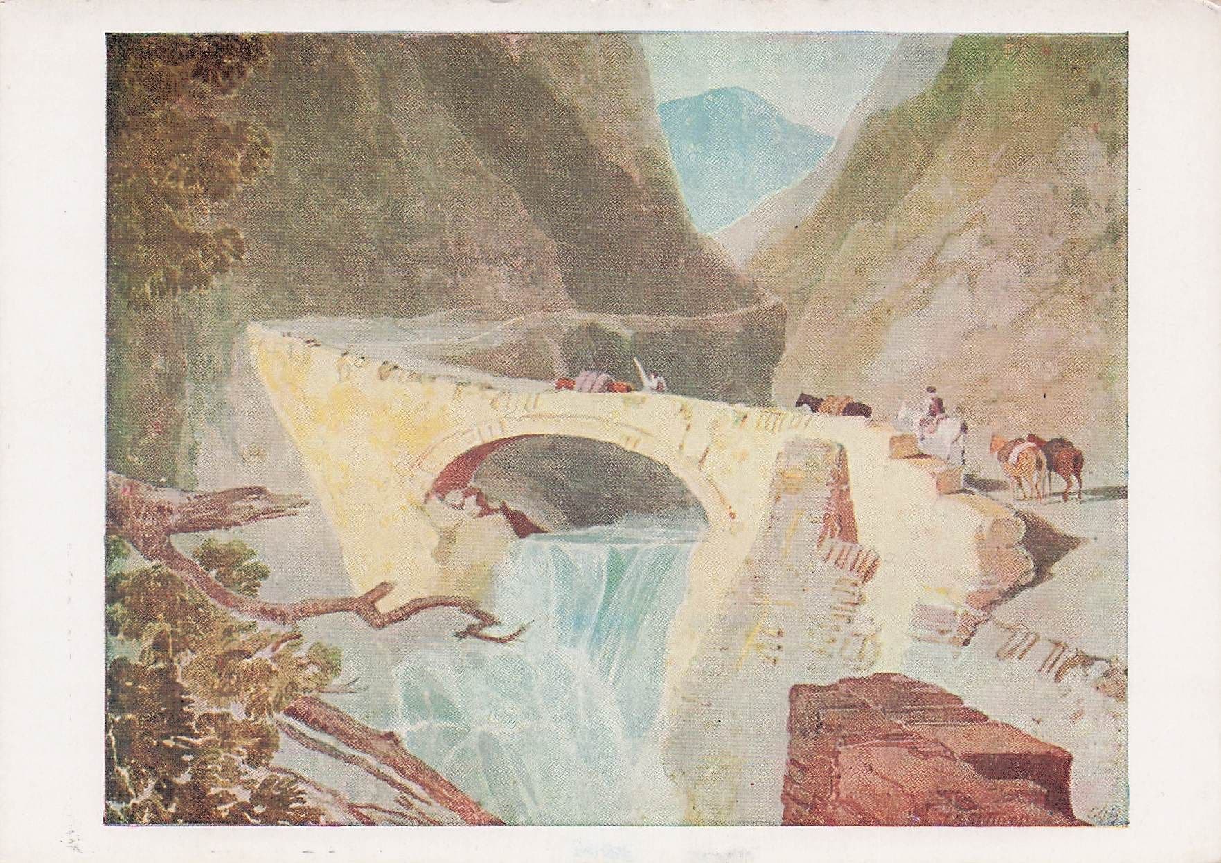 John Cotman Mountain Pass In The Tyrol Painting Postcard