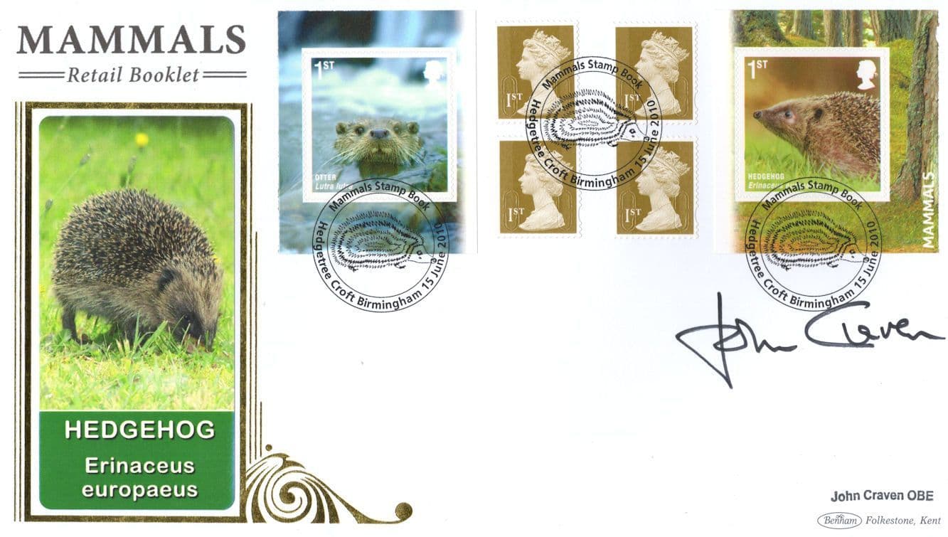 John Craven Childrens BBC Newsround Hedgehog Hand Signed FDC