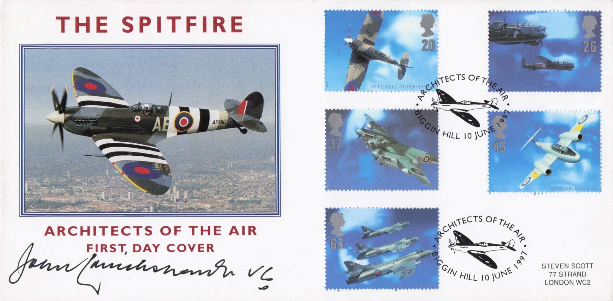 John Cruickshank Victoria Cross WW2 Spitfire Hand Signed FDC