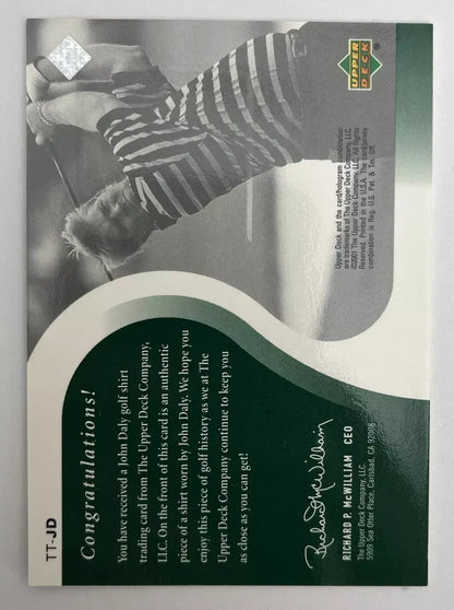 John Daly Original Shirt Golf Tour Rare Limited Threads Card