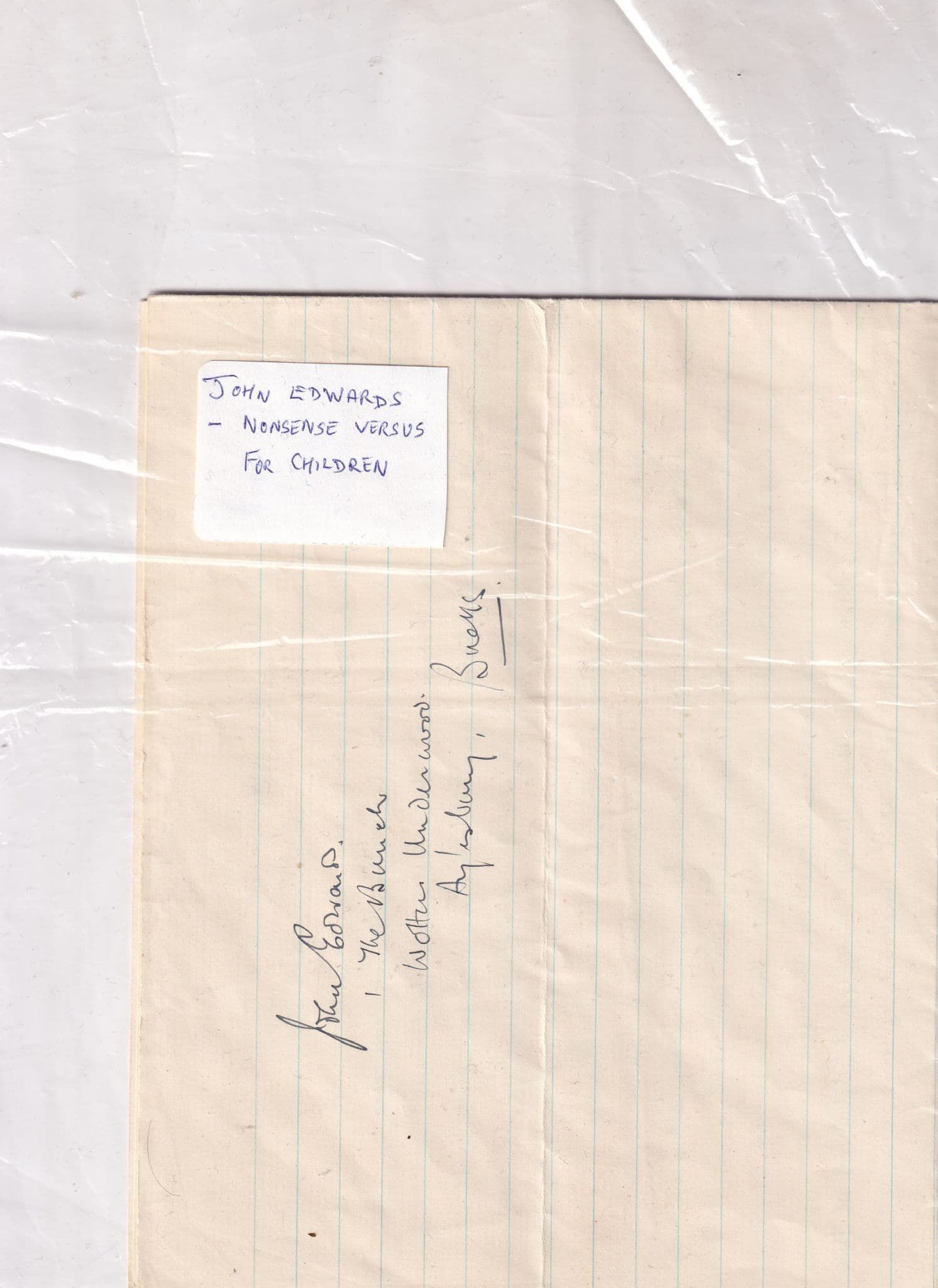John Edwards Manx Cat Aylsbury Animal Cat Poet Hand Signed Poems Ephemera