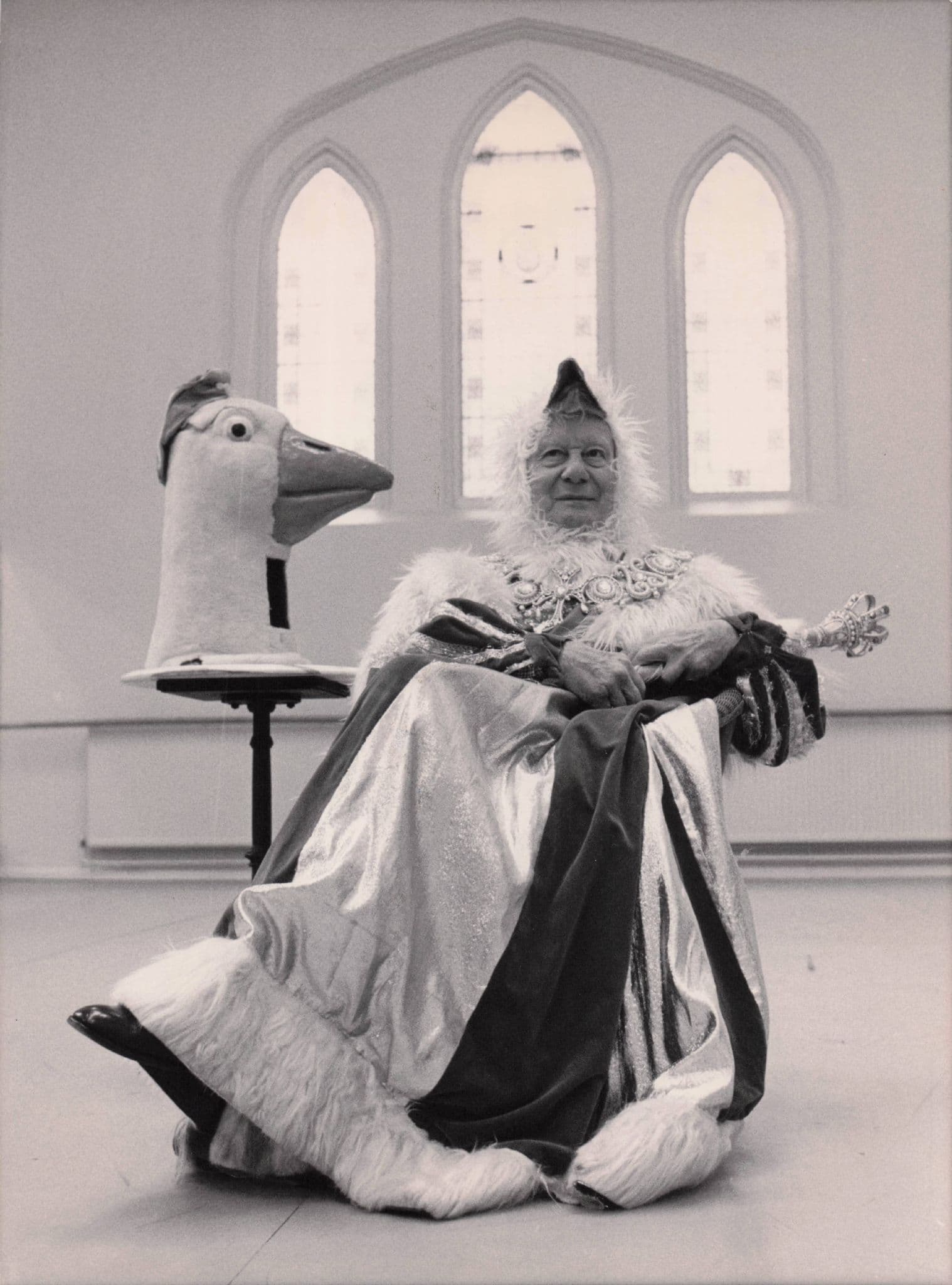 John Gielgud in The Goose King Pantomime 1984 Large Press Photo