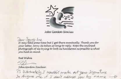 John Gordon Sinclair Gregory's Girl Hand Signed Photo & AMAZING Letter