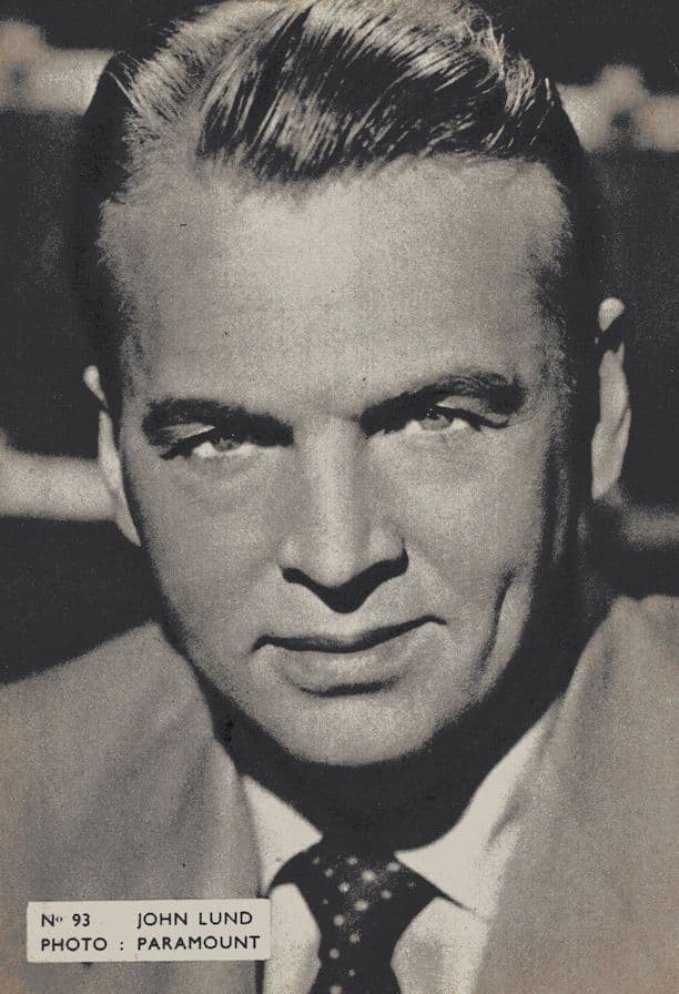 John Lund Belgium 1950s Postcard Size Actor Card