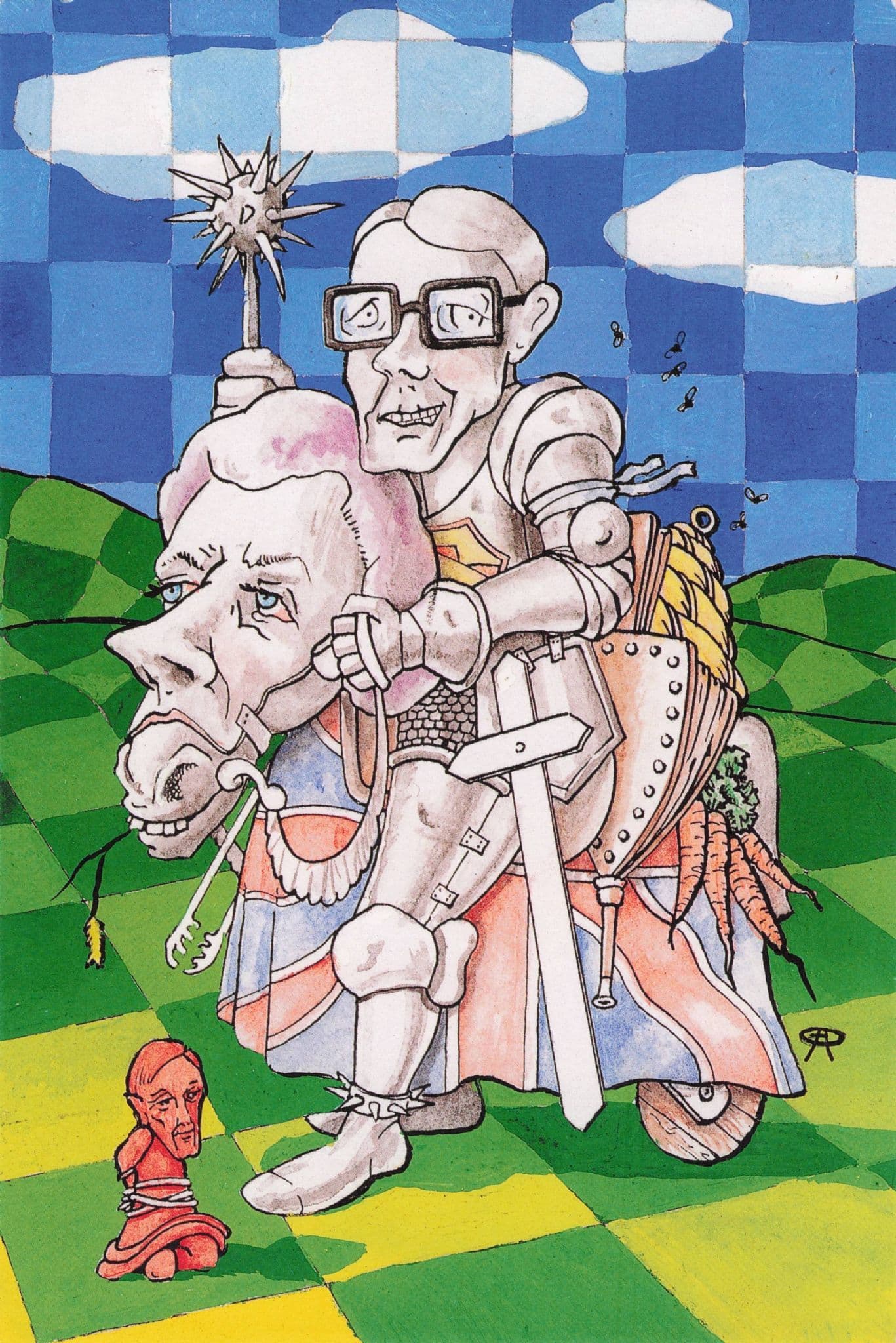John Major Alice Through The Looking Glass Politics Comic Postcard