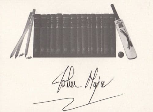 John Major Hand Signed Cricket Bat Card