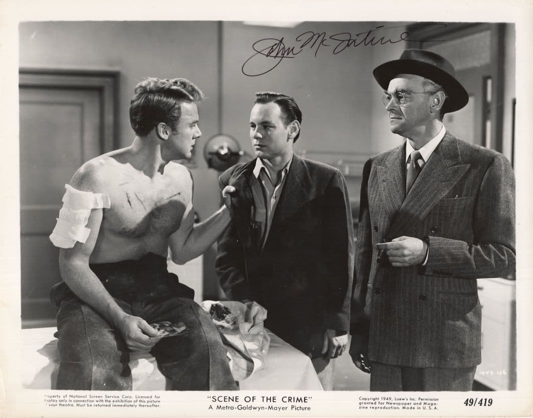 John McIntire Cowboy Actor in Scene Of The Crime 10x8 Hand Signed Photo