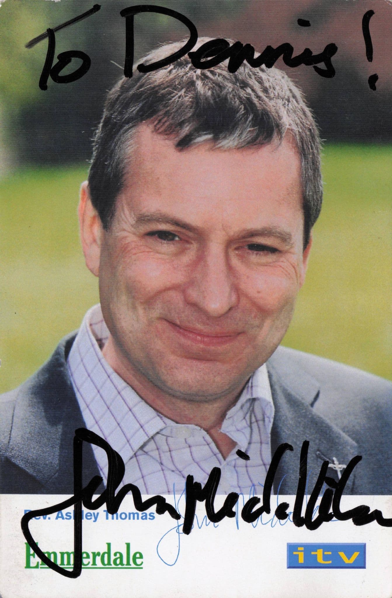 John Middleton as Rev. Ashley Thomas Emmerdale Hand Signed Photo
