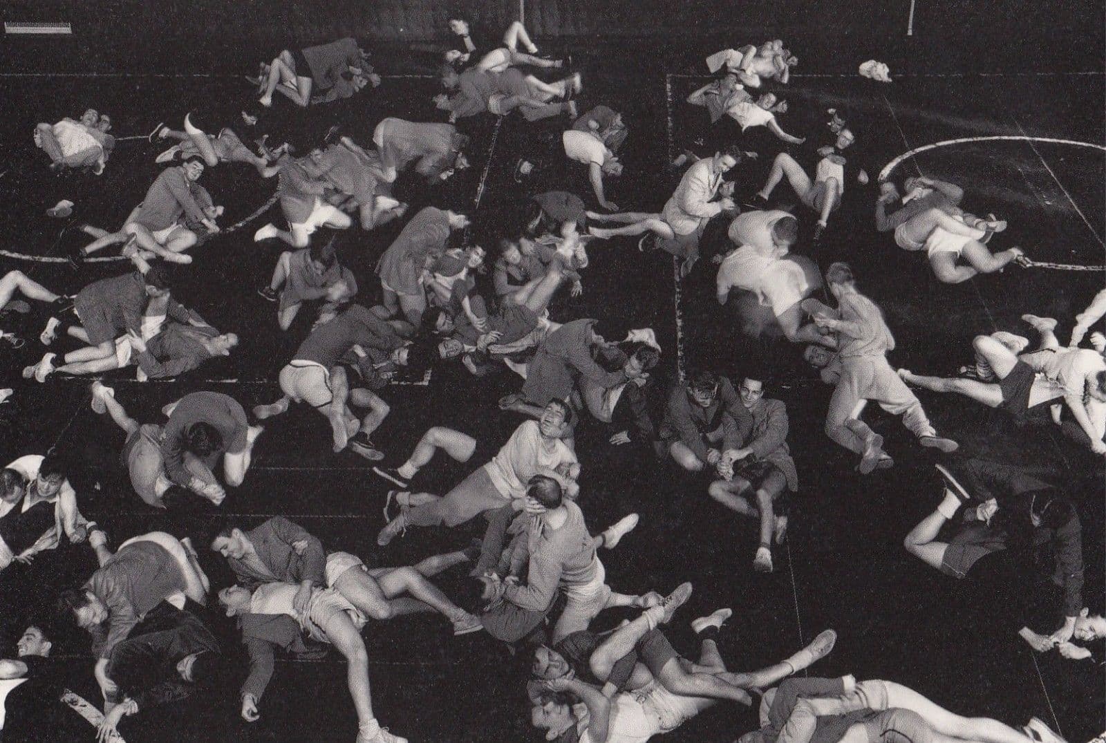John Phillips WW2 Yale University Judo Class In Gym Gymnasium Award RPC Postcard