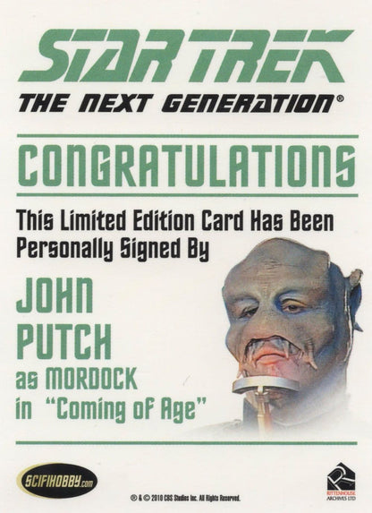 John Putch as Mordoch Star Trek Hand Signed Autograph Photo Card