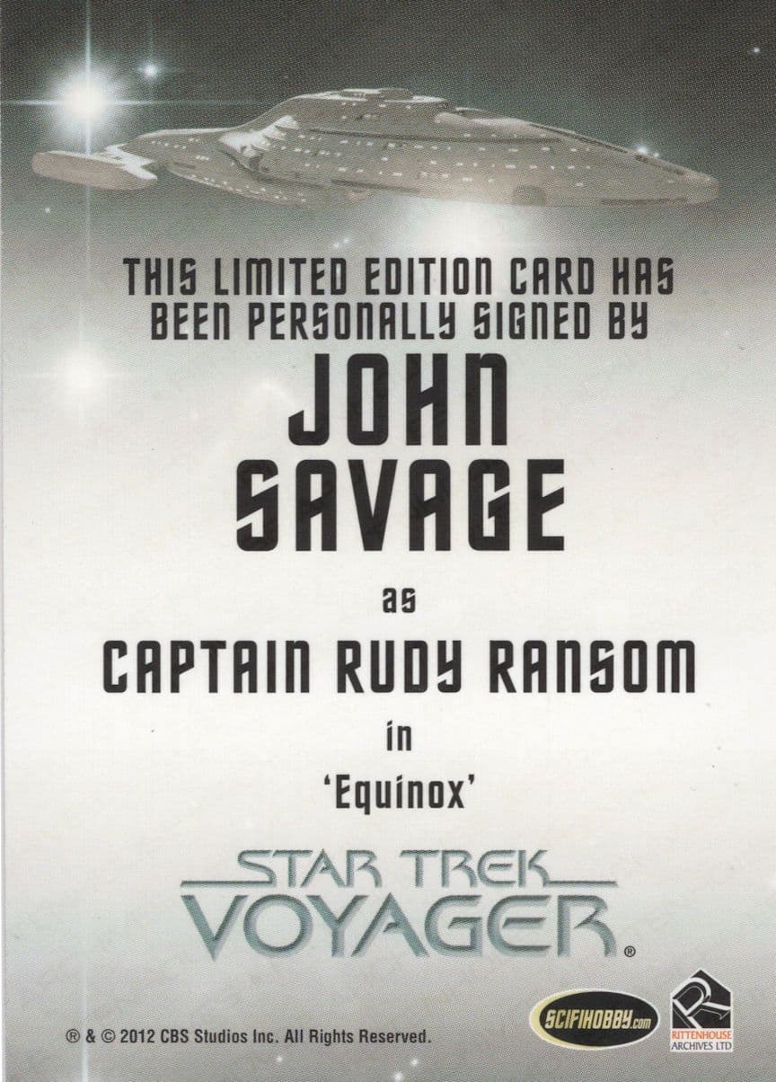 John Savage Star Trek Voyager Hand Signed Autograph Photo Card