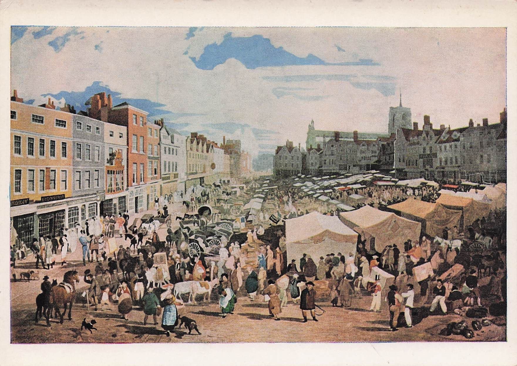 John Sell Cotman Norwich Market Place Tate Gallery Painting Postcard