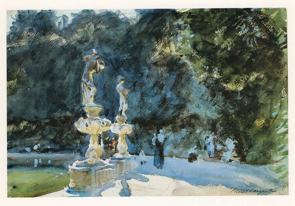 John Singer Sargent Boboli Gardens Fountain Painting Postcard