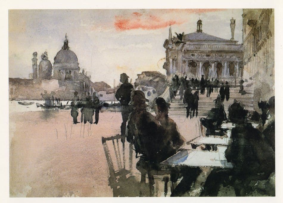 John Singer Sargent Cafe On River Dewgli Schiavoni Painting Postcard