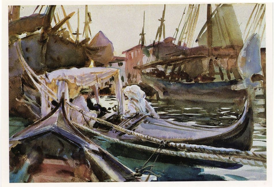 John Singer Sargent Sketching On The Giudecca Painting Postcard