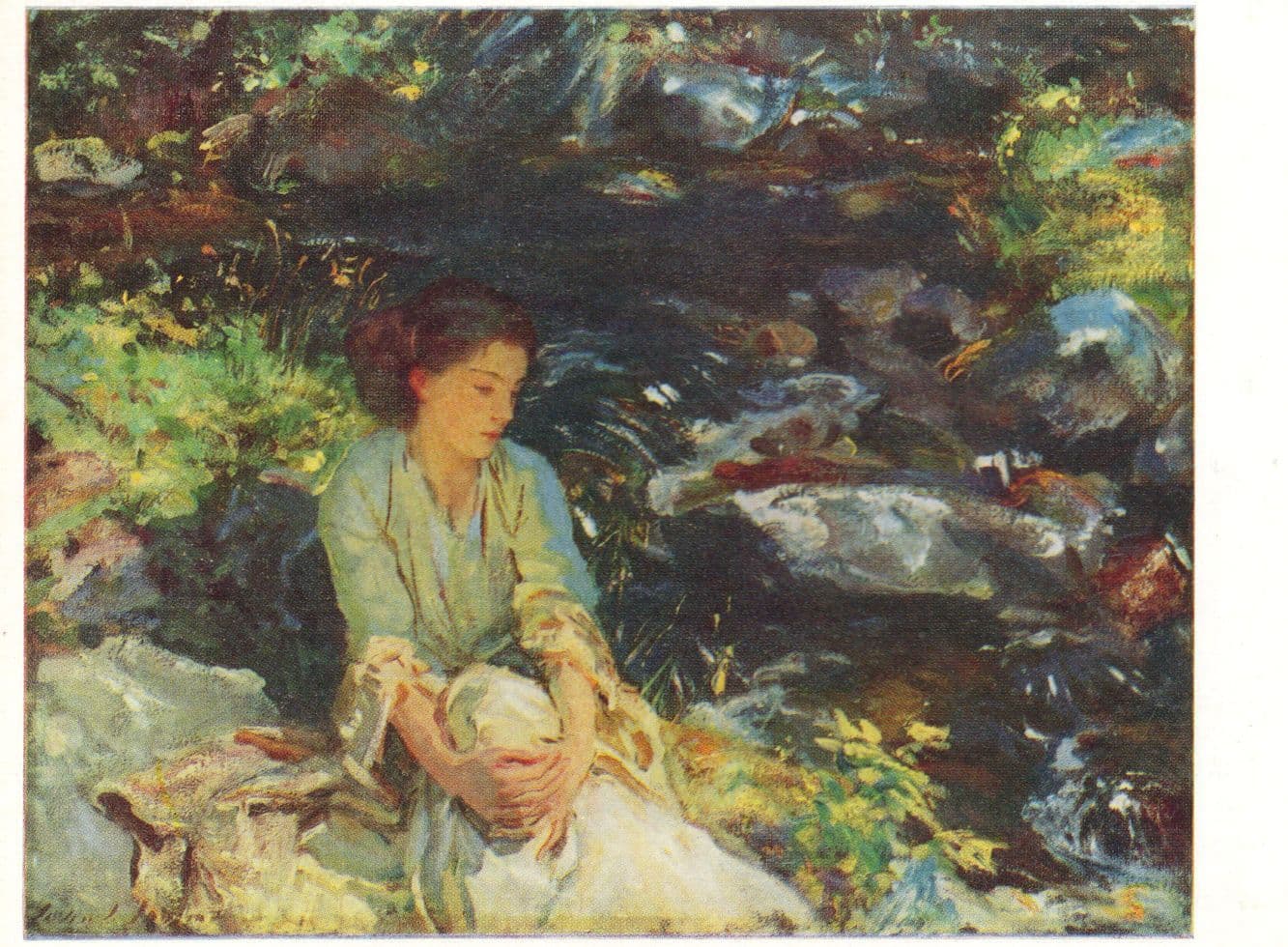 John Singer Sargent The Black Brook Tate Gallery Painting Postcard