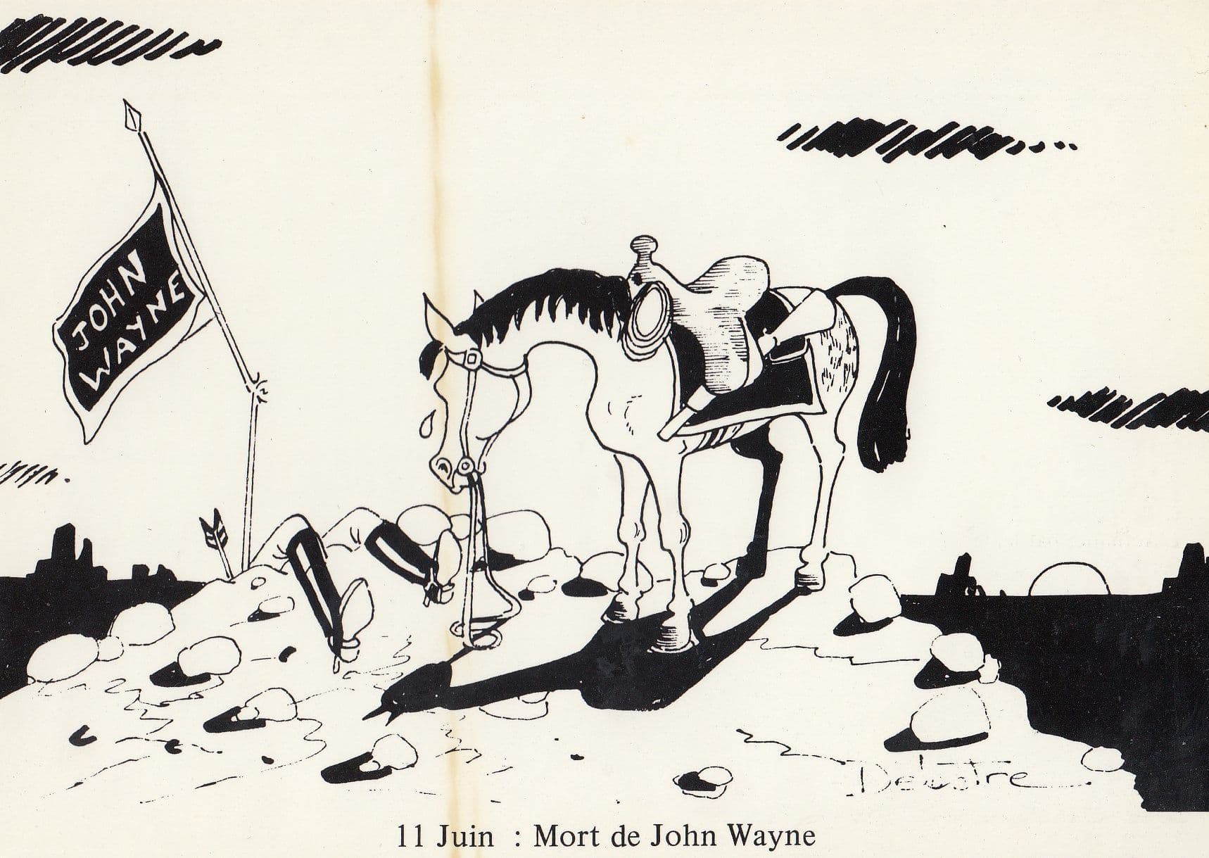 John Wayne The Death Of Comic Postcard