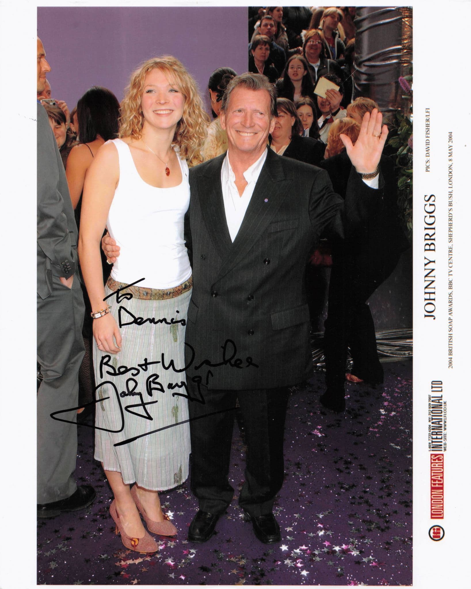 Johnny Briggs Coronation Street at 2004 Soap Awards 10x8 Hand Signed Photo