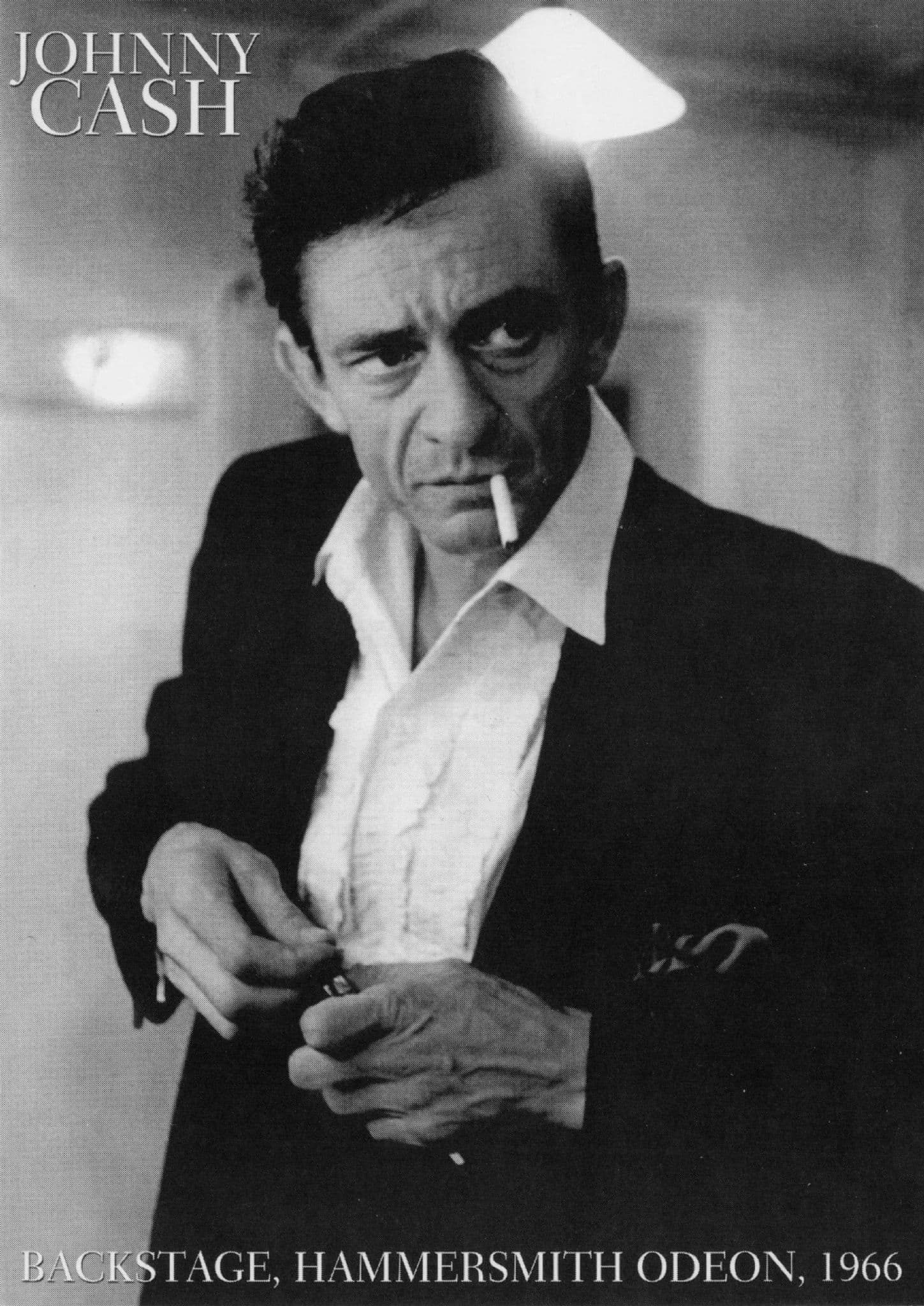 Johnny Cash Backstage Live London 1966 Pyramid RARE Photo Postcard