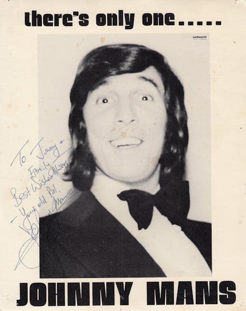 Johnny Mans Jon Pertwee Dr Who Manager Signed Photo