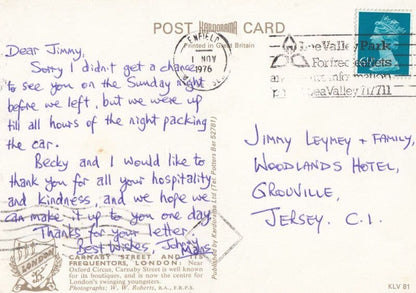 Johnny Mans TV Star Carnaby Street Fashion Shop OWNER Hand Signed Postcard