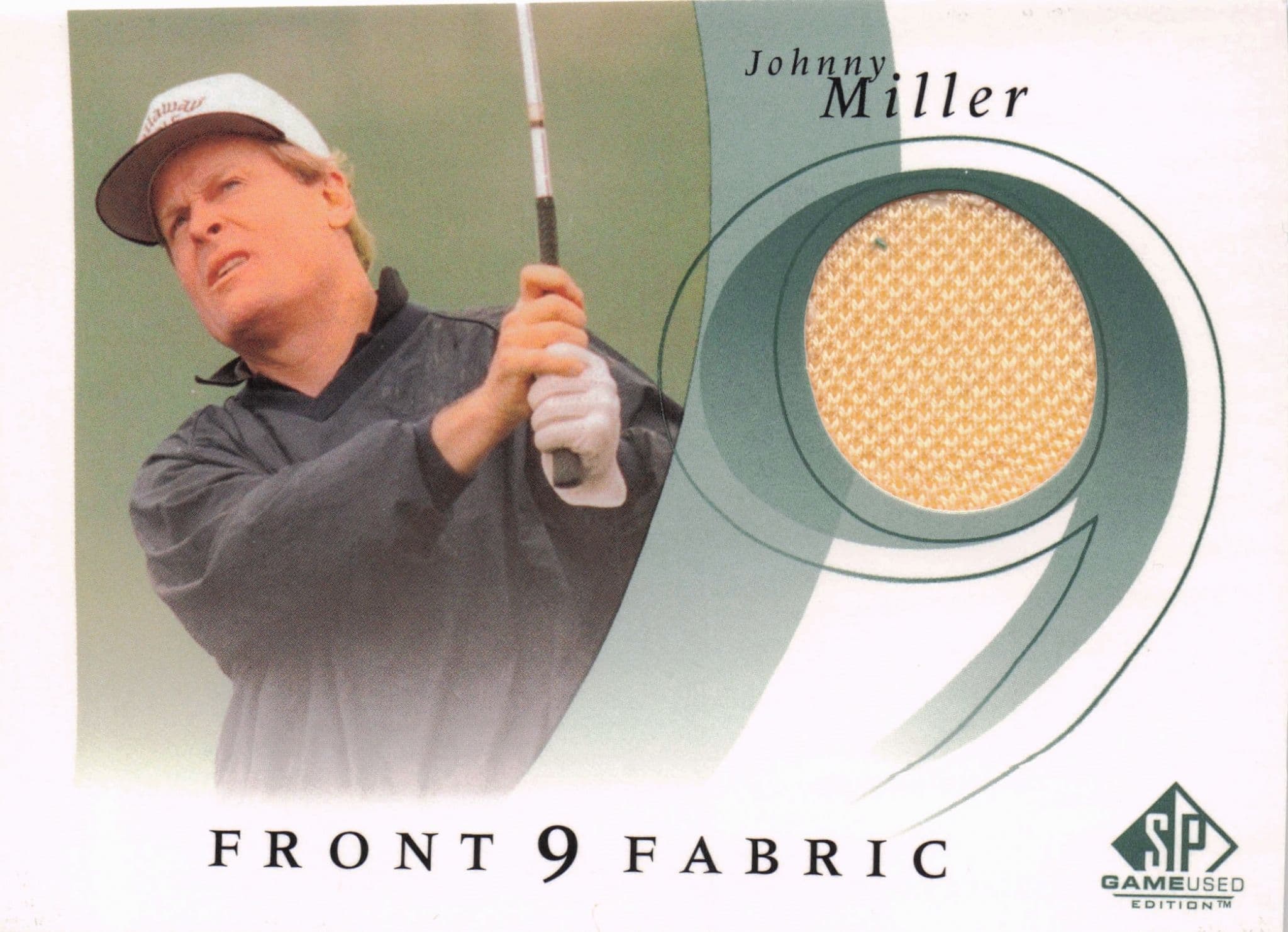 Johnny Miller Front 9 Fabric 2002 Upper Deck Authentic Shirt Card