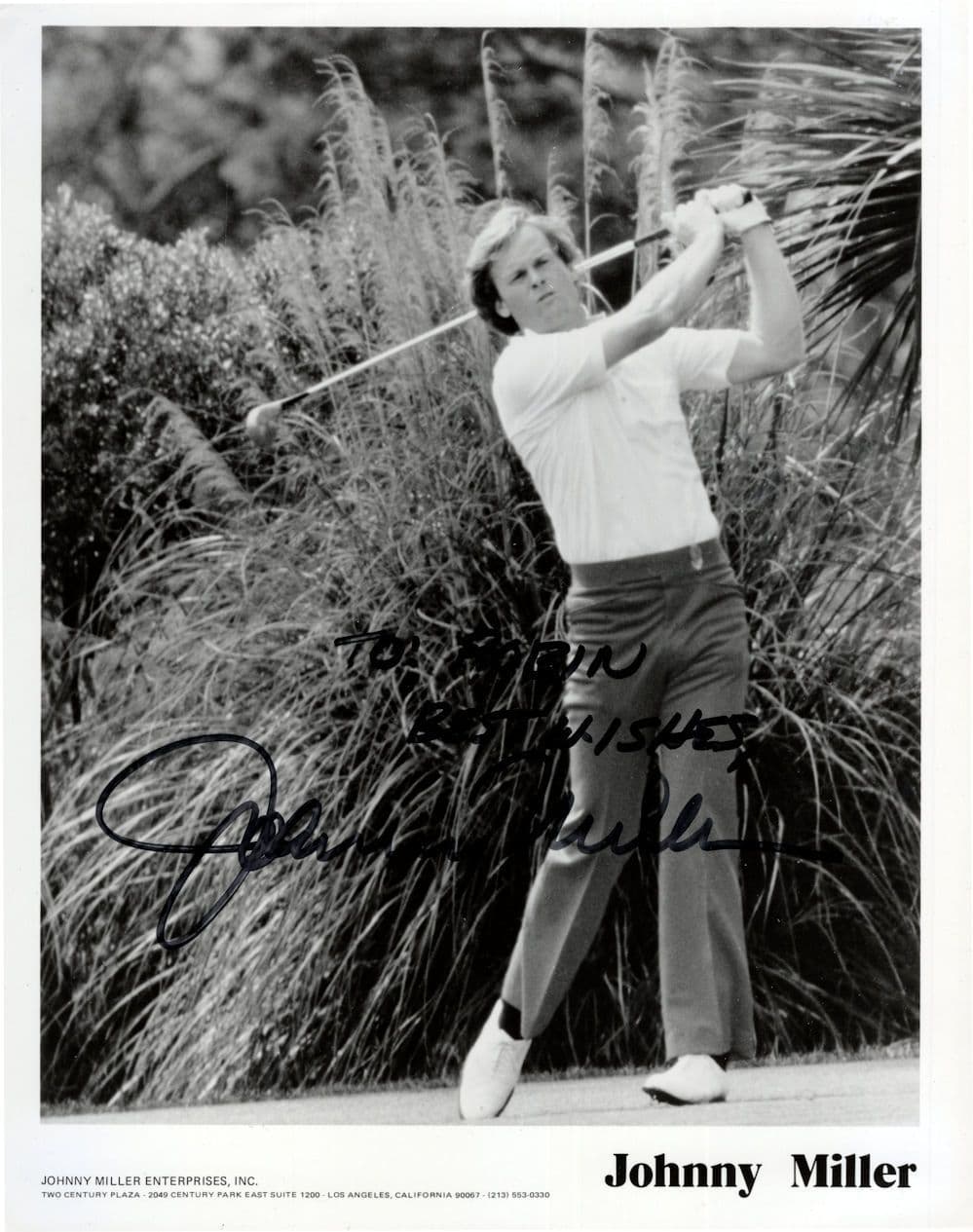 Johnny Miller USA Golfer Large Vintage 10x8 Hand Signed Photo