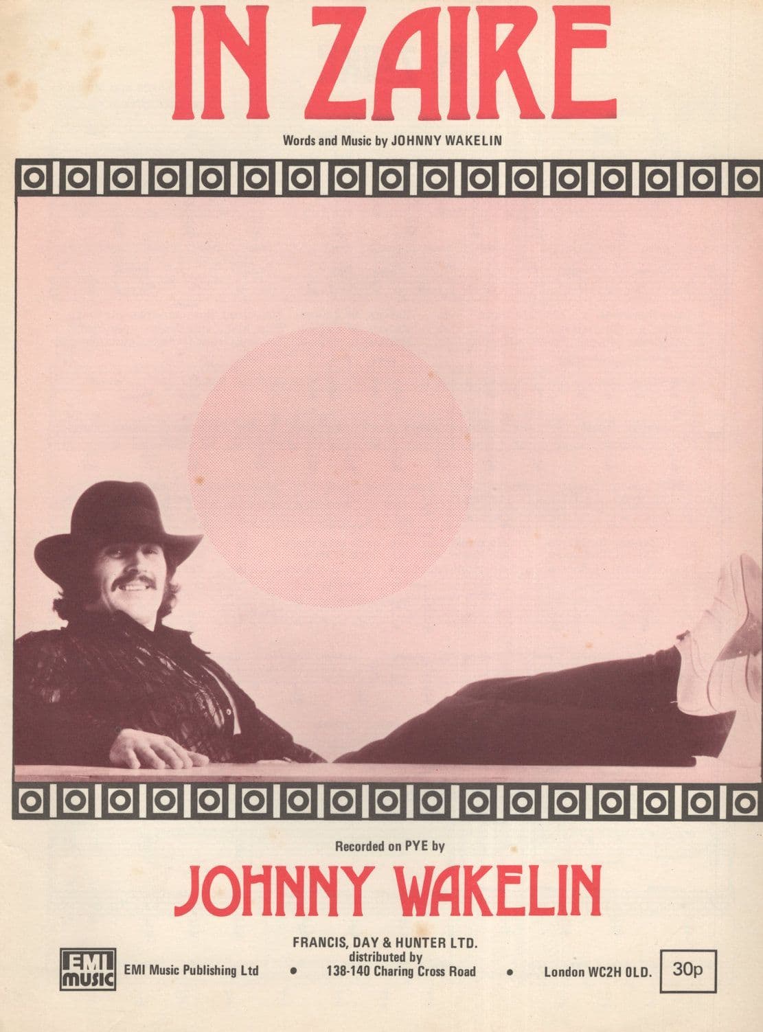 Johnny Wakelin In Zaire EX Sheet Music