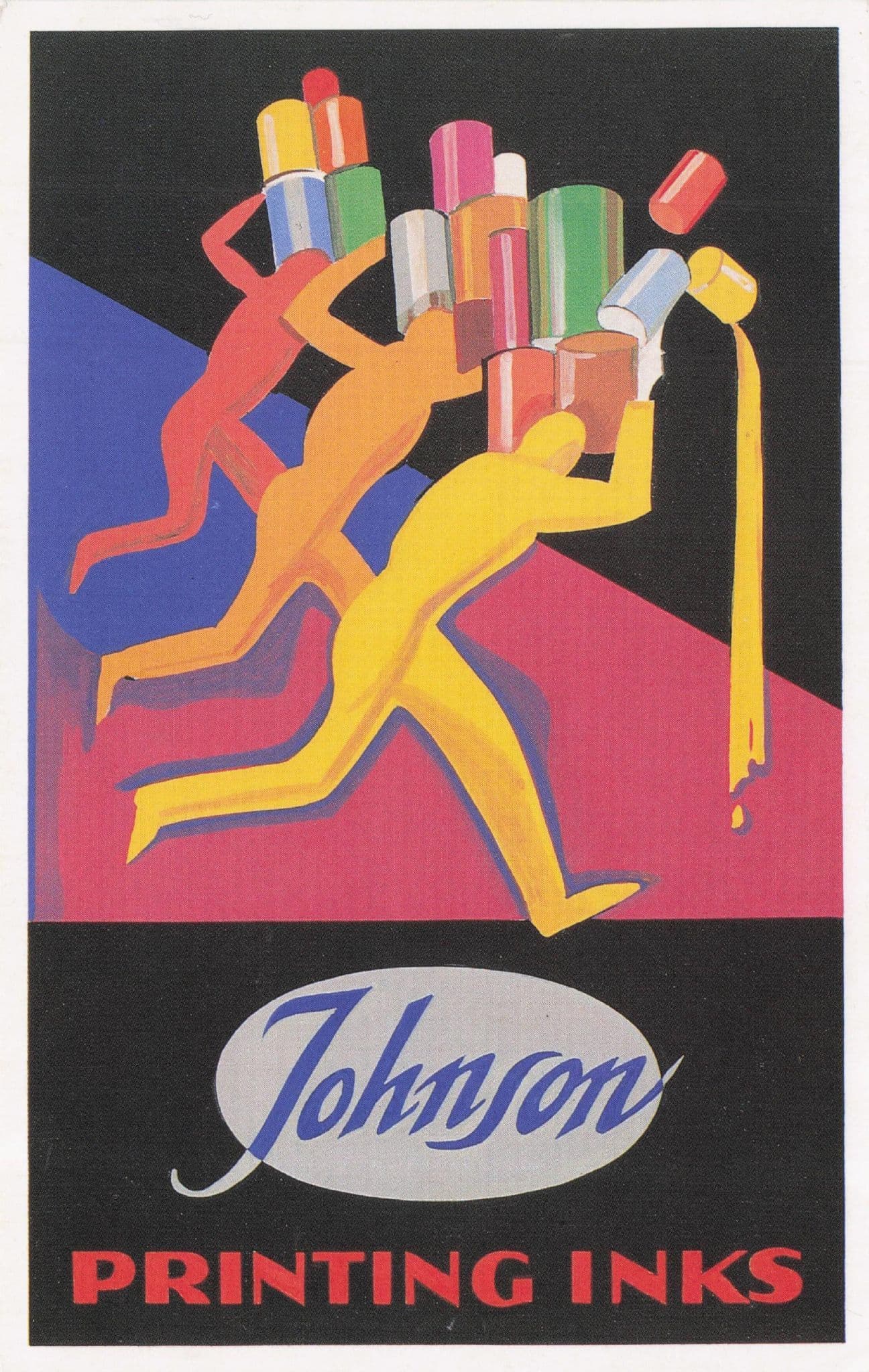 Johnson Printing Inks Advertising Poster Postcard