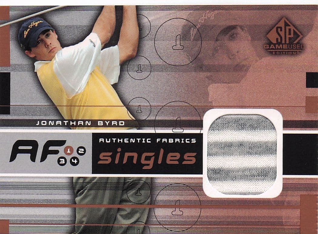 Jonathan Byrd Authentic Fabrics Singles 2003 Golf Worn Shirt Card