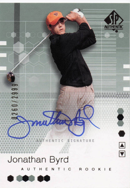 Jonathan Byrd Authentic Rookie 2002 Golf SP Hand Signed Autograph Card