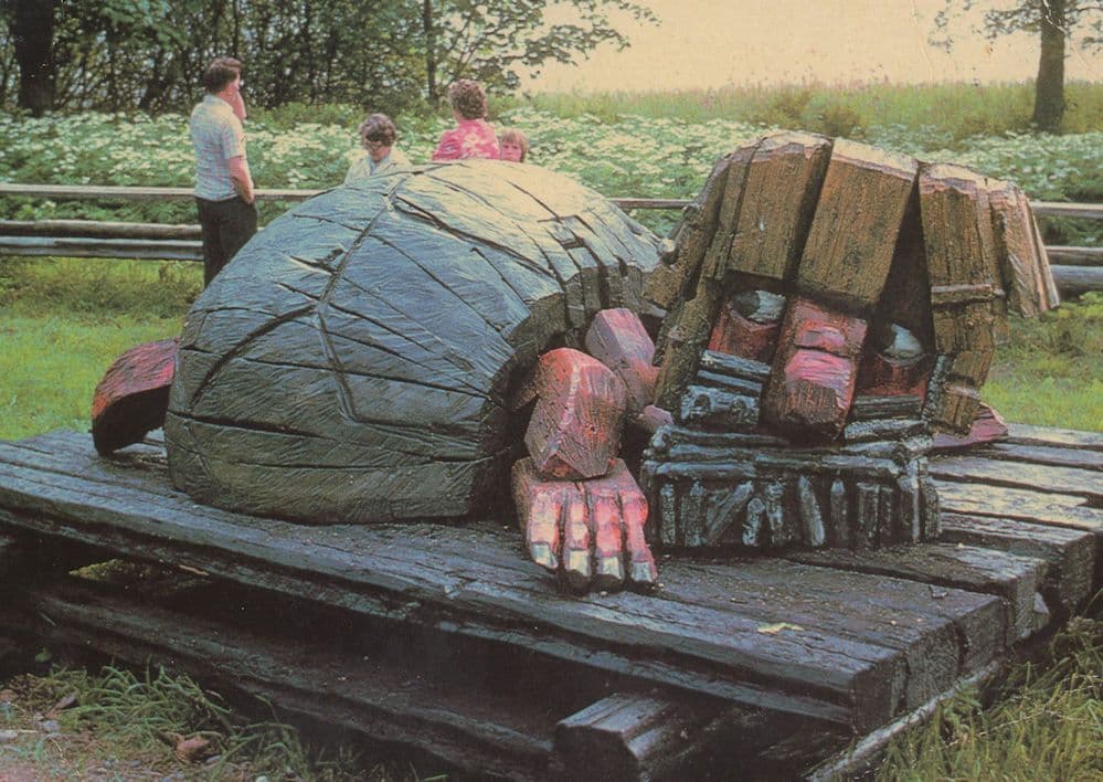 Jonkoping Amazing Tortoise Half Swedish Man Statue Postcard