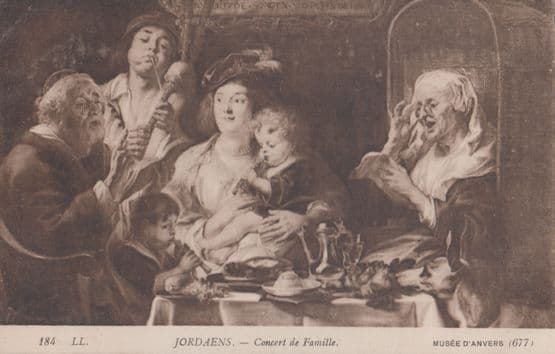 Jordaens Concert De Famille Belgium Painting Bruxelles Museum Antique Postcard