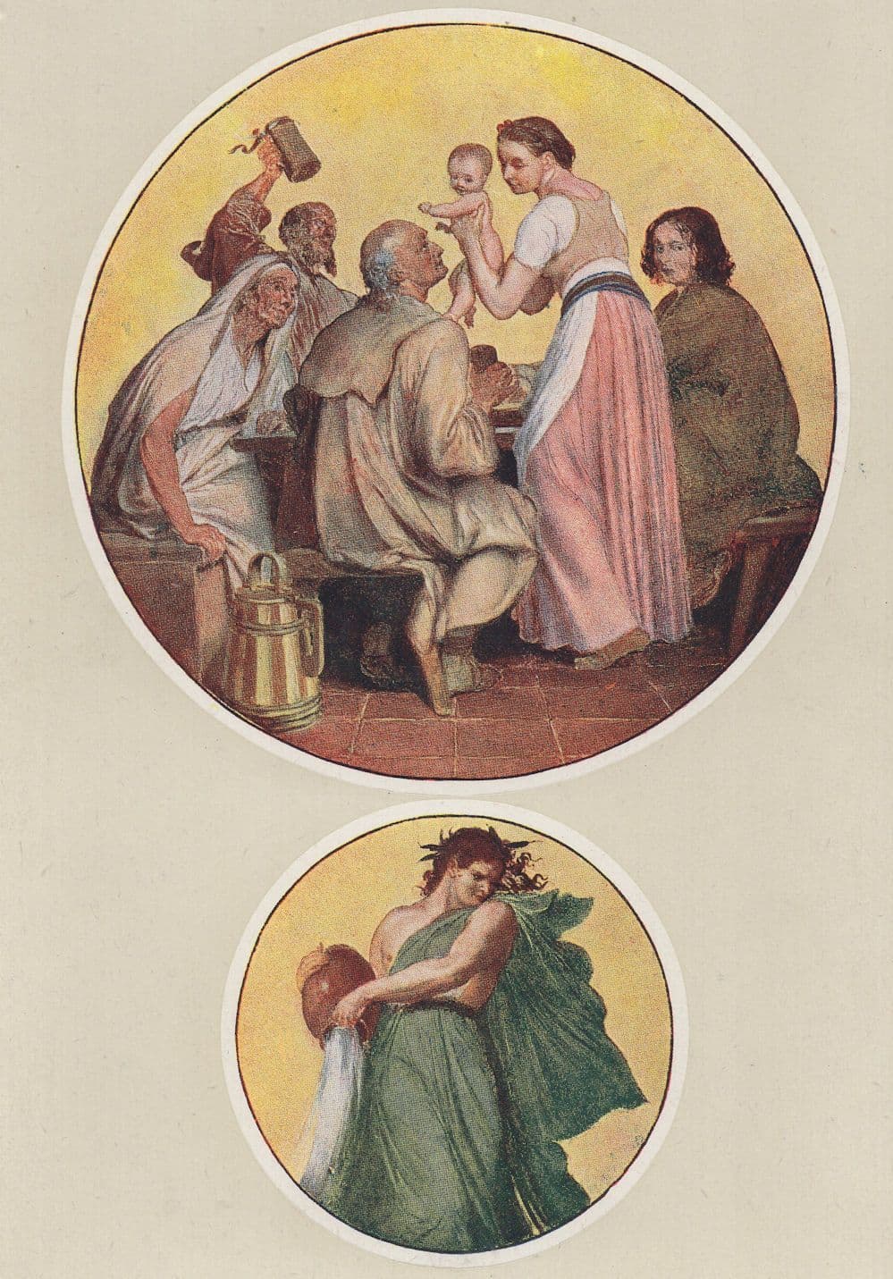 Josef Manes Newborn Baby Czech Water Carrier Painting Postcard