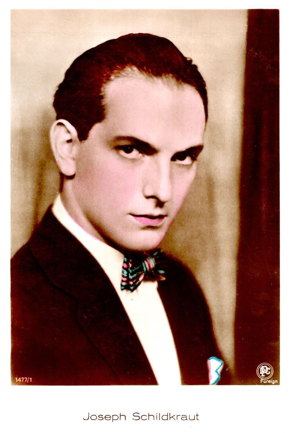 Joseph Schildkraut Film Actor Hand Coloured Tinted Real Photo Postcard