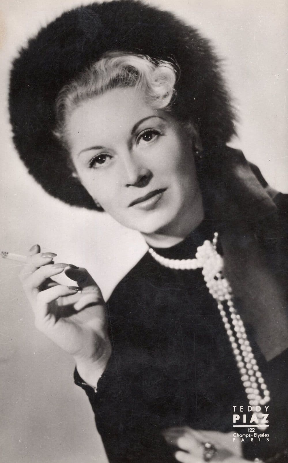 Josette Day Carlet Aine Studio Paris Rare French Actress Old Photo Postcard