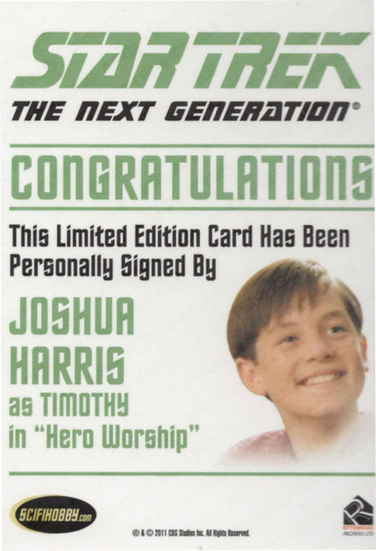 Joshua Harris as Timothy Star Trek Hand Signed Autograph Photo Card