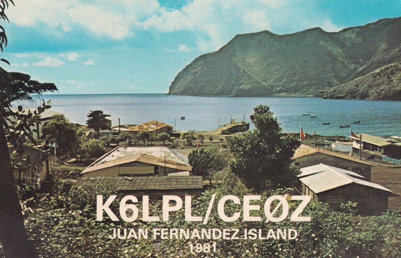 Juan Fernandez Island Santiago Ohio Radio Station QSL Postcard Card