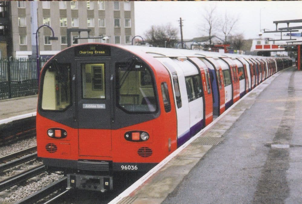 Jubilee Line First Passenger Trip Neasden Tube to Charing Cross Train Station Postcard