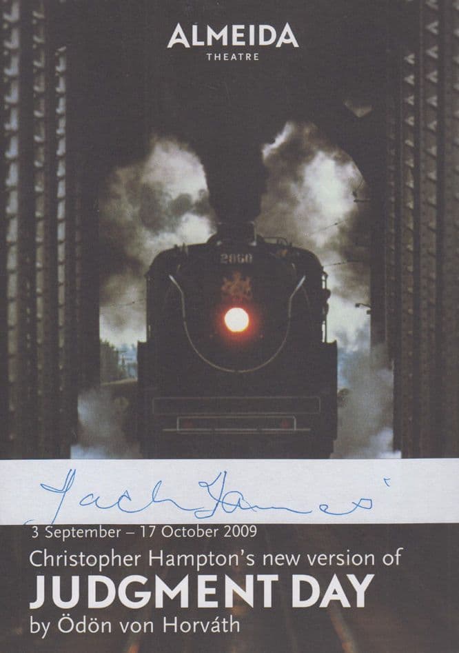 Judgement Day Christopher Hampton Jack James Hand Signed Theatre Flyer